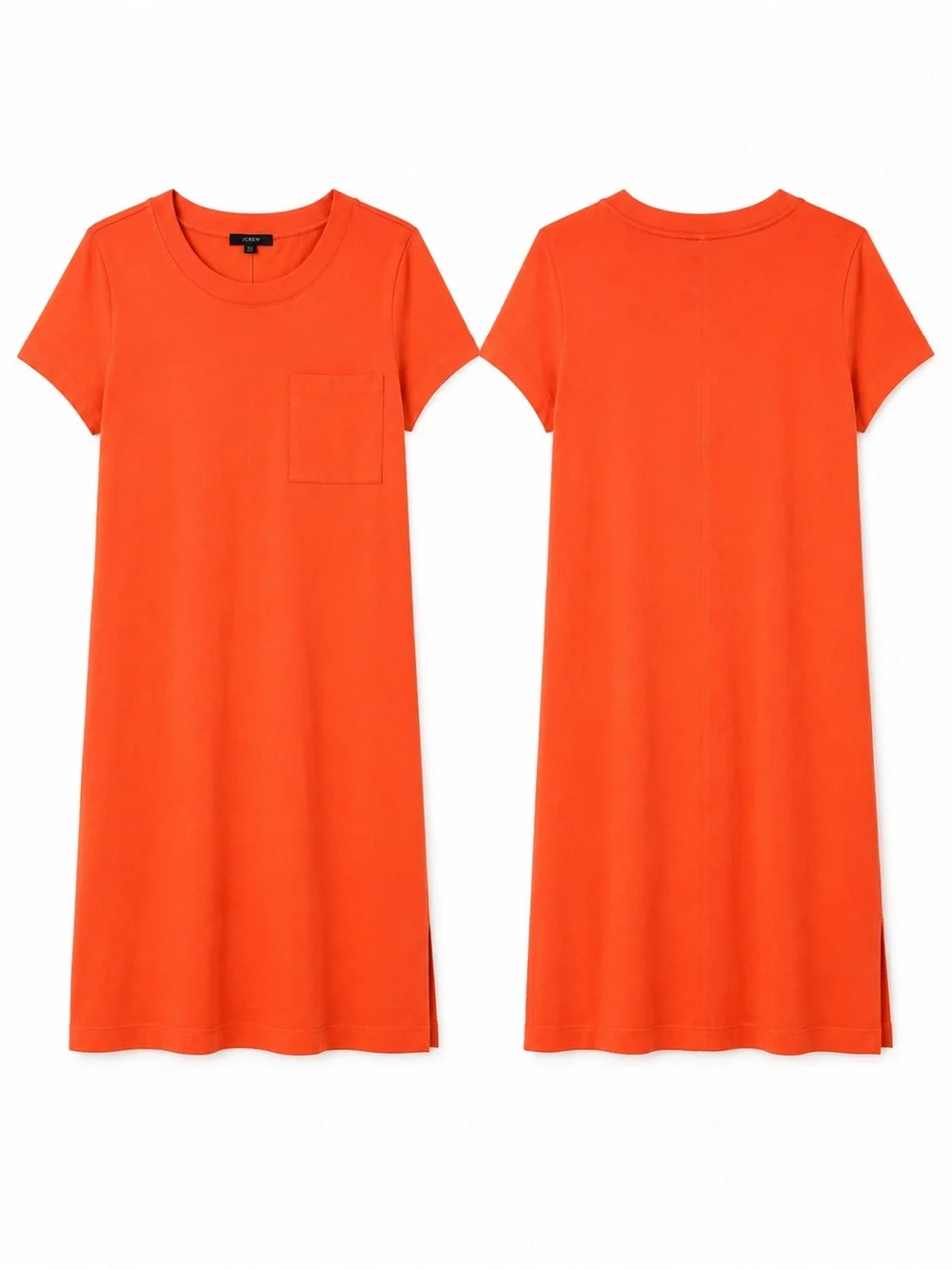 J.Crew Pocket T-Shirt Dress Neon Poppy Cotton NWT Size Small